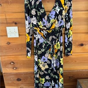 AFRM Black Floral Long Sleeve Dress
